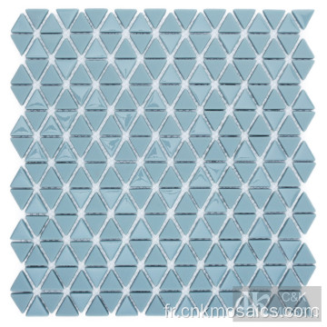 Dosseret de carreaux de mosaïque en verre bleu triangle